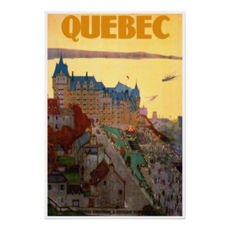 Quebec Retro Travel Poster