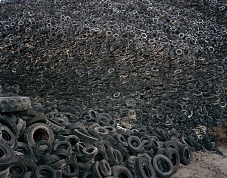 E. Burtynsky -- Oxford Tire Pile No. 9a, Westley, California (1999)