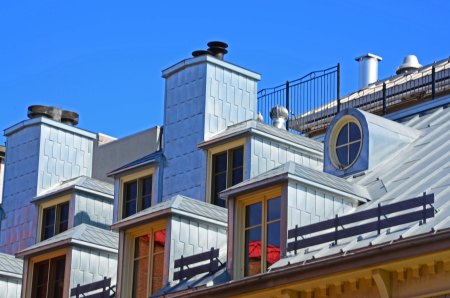 Rooftop Windows and Angles, Quebec City