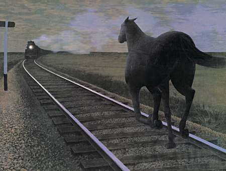 "Horse and Train" by Alex Colville